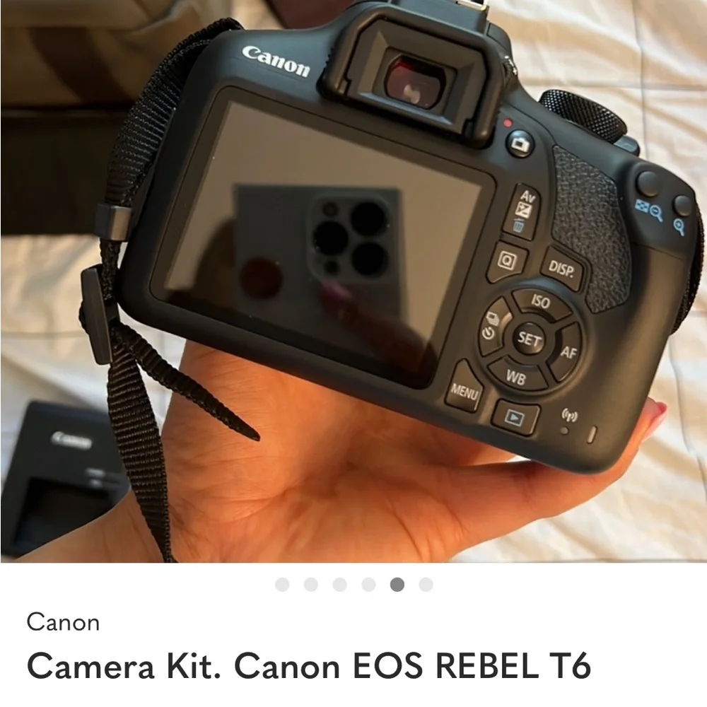 Canon Black DSLR with Zoom Lens
